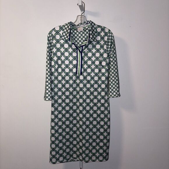GRETCHEN SCOTT Everywhere Dress Blue Green Women's Size Medium Collared - Picture 8 of 10